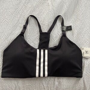 Black Adidas light support, sports bra